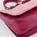 Miu Miu Madras Hand Bag Leather 2way Pink Gold Auth bs35509-14