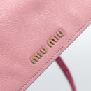 Miu Miu Madras Hand Bag Leather 2way Pink Gold Auth bs35509-17