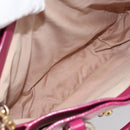 Miu Miu Madras Hand Bag Leather 2way Pink Gold Auth bs35509-19