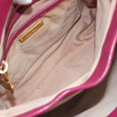 Miu Miu Madras Hand Bag Leather 2way Pink Gold Auth bs35509-22
