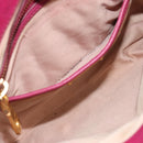 Miu Miu Madras Hand Bag Leather 2way Pink Gold Auth bs35509-23