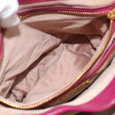 Miu Miu Madras Hand Bag Leather 2way Pink Gold Auth bs35509-25