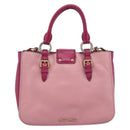 Miu Miu Madras Hand Bag Leather 2way Pink Gold Auth bs35509-3