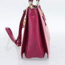 Miu Miu Madras Hand Bag Leather 2way Pink Gold Auth bs35509-5