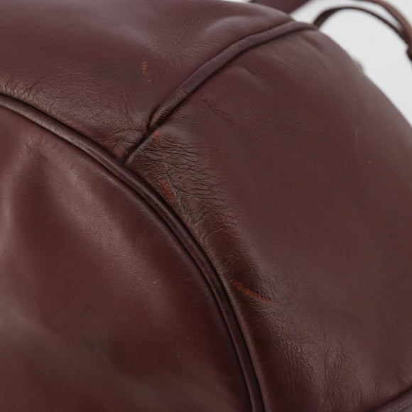 CARTIER Must Line Purse Shoulder Bag Leather Bordeaux Gold Auth bs35510