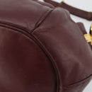 CARTIER Must Line Purse Shoulder Bag Leather Bordeaux Gold Auth bs35510-12