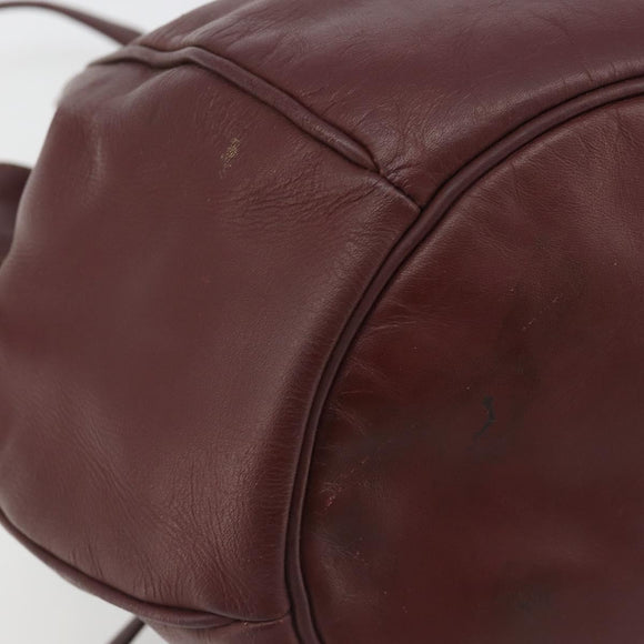 CARTIER Must Line Purse Shoulder Bag Leather Bordeaux Gold Auth bs35510