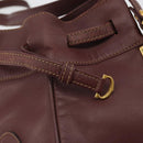 CARTIER Must Line Purse Shoulder Bag Leather Bordeaux Gold Auth bs35510-15