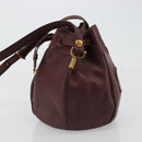 CARTIER Must Line Purse Shoulder Bag Leather Bordeaux Gold Auth bs35510-4