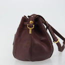 CARTIER Must Line Purse Shoulder Bag Leather Bordeaux Gold Auth bs35510-5