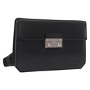 Salvatore Ferragamo Shoulder Bag Leather Black Silver Auth bs35511-1