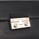 Salvatore Ferragamo Shoulder Bag Leather Black Silver Auth bs35511-18