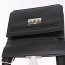 Salvatore Ferragamo Shoulder Bag Leather Black Silver Auth bs35511-10