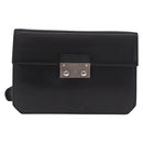 Salvatore Ferragamo Shoulder Bag Leather Black Silver Auth bs35511-13
