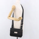 Salvatore Ferragamo Shoulder Bag Leather Black Silver Auth bs35511-23