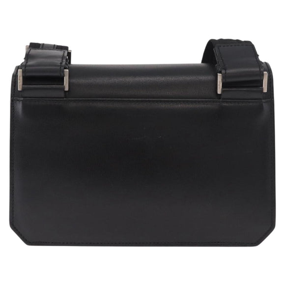 Salvatore Ferragamo Shoulder Bag Leather Black Silver Auth bs35511