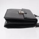 Salvatore Ferragamo Shoulder Bag Leather Black Silver Auth bs35511-3