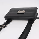 Salvatore Ferragamo Shoulder Bag Leather Black Silver Auth bs35511-6