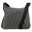 Christian Dior Trotter Canvas Shoulder Bag Black Silver Auth bs35512-1