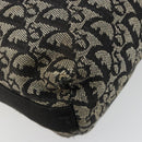 Christian Dior Trotter Canvas Shoulder Bag Black Silver Auth bs35512-13