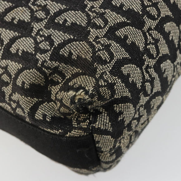 Christian Dior Trotter Canvas Shoulder Bag Black Silver Auth bs35512
