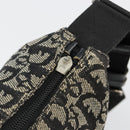 Christian Dior Trotter Canvas Shoulder Bag Black Silver Auth bs35512-14