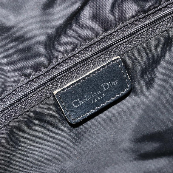 Christian Dior Trotter Canvas Shoulder Bag Black Silver Auth bs35512