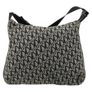 Christian Dior Trotter Canvas Shoulder Bag Black Silver Auth bs35512-2