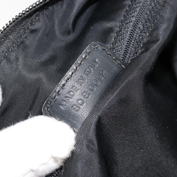 Christian Dior Trotter Canvas Shoulder Bag Black Silver Auth bs35512