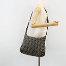 Christian Dior Trotter Canvas Shoulder Bag Black Silver Auth bs35512-22