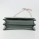 VALENTINO Chain Shoulder Bag Leather Light Blue Gold Auth bs35513-10