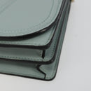 VALENTINO Chain Shoulder Bag Leather Light Blue Gold Auth bs35513-11