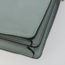 VALENTINO Chain Shoulder Bag Leather Light Blue Gold Auth bs35513-13
