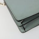 VALENTINO Chain Shoulder Bag Leather Light Blue Gold Auth bs35513-14