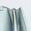 VALENTINO Chain Shoulder Bag Leather Light Blue Gold Auth bs35513-17