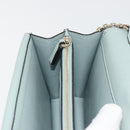 VALENTINO Chain Shoulder Bag Leather Light Blue Gold Auth bs35513-18