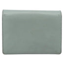VALENTINO Chain Shoulder Bag Leather Light Blue Gold Auth bs35513-3