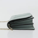 VALENTINO Chain Shoulder Bag Leather Light Blue Gold Auth bs35513-5