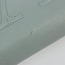 VALENTINO Chain Shoulder Bag Leather Light Blue Gold Auth bs35513-7