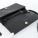 VALENTINO Shoulder Bag Leather Black Gold Auth bs35515-10