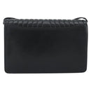 VALENTINO Shoulder Bag Leather Black Gold Auth bs35515-2
