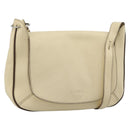 LOEWE Shoulder Bag Leather Ivory Silver Auth bs35516-1