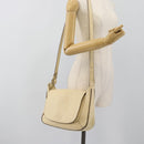 LOEWE Shoulder Bag Leather Ivory Silver Auth bs35516-23