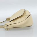 LOEWE Shoulder Bag Leather Ivory Silver Auth bs35516-4