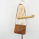 SAINT LAURENT Shoulder Bag Leather Brown Gold Auth bs35517-22