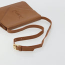 SAINT LAURENT Shoulder Bag Leather Brown Gold Auth bs35517-7