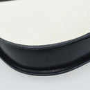 SAINT LAURENT Shoulder Bag Coated Canvas White Gold Auth bs35518-11