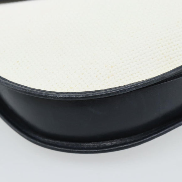 SAINT LAURENT Shoulder Bag Coated Canvas White Gold Auth bs35518