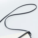 SAINT LAURENT Shoulder Bag Coated Canvas White Gold Auth bs35518-8