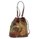 Salvatore Ferragamo Purse Shoulder Bag PVC Leather Brown Gold Auth bs35519A-1